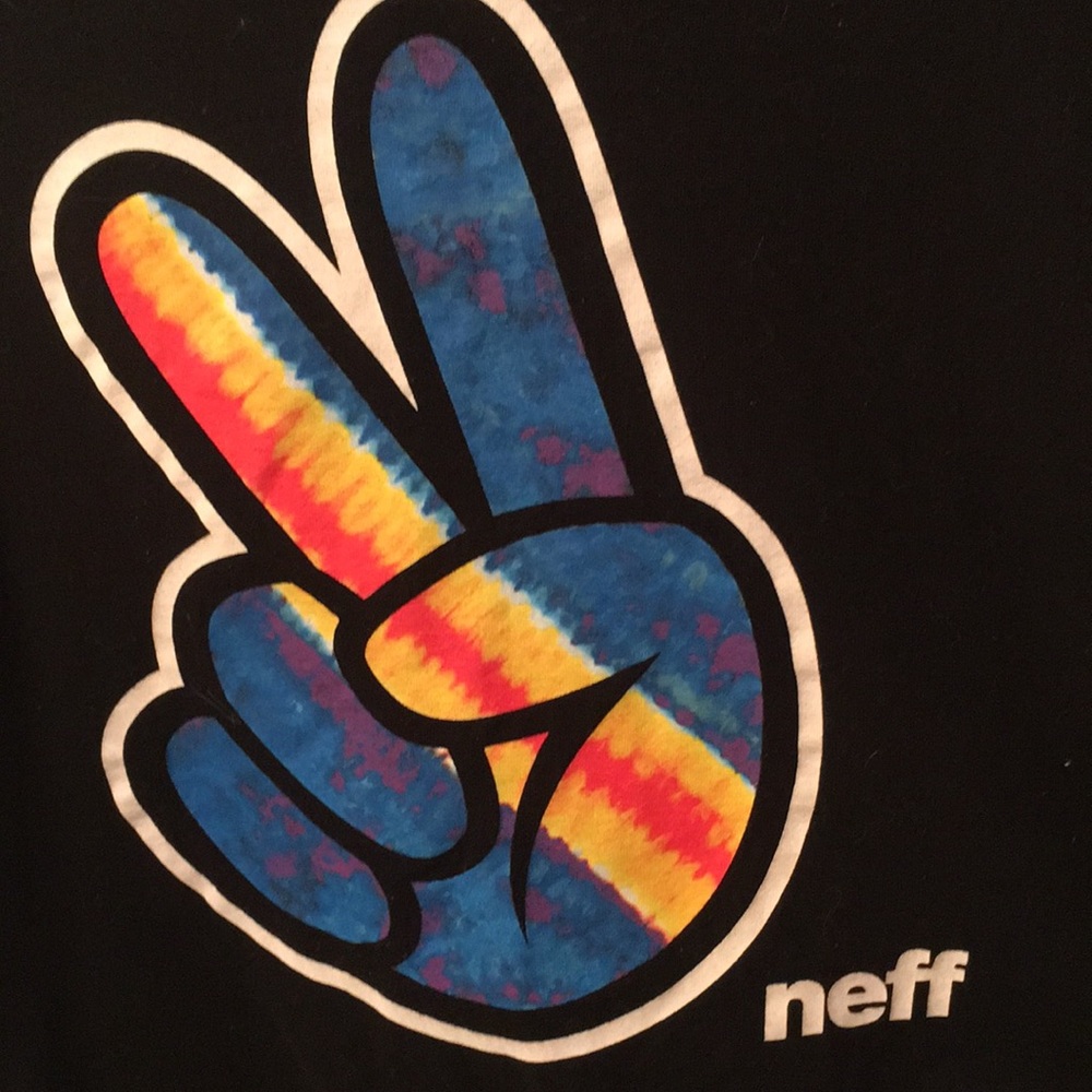 Neff black t shirt with tie-dye peace sign - Picture 3 of 4